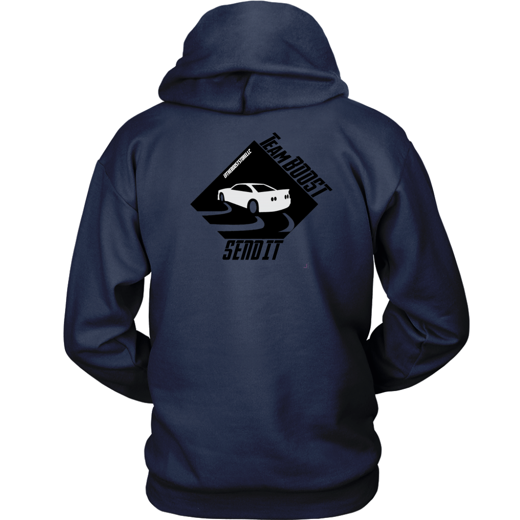 TeamBOOST Full send Hoodie (front and back)