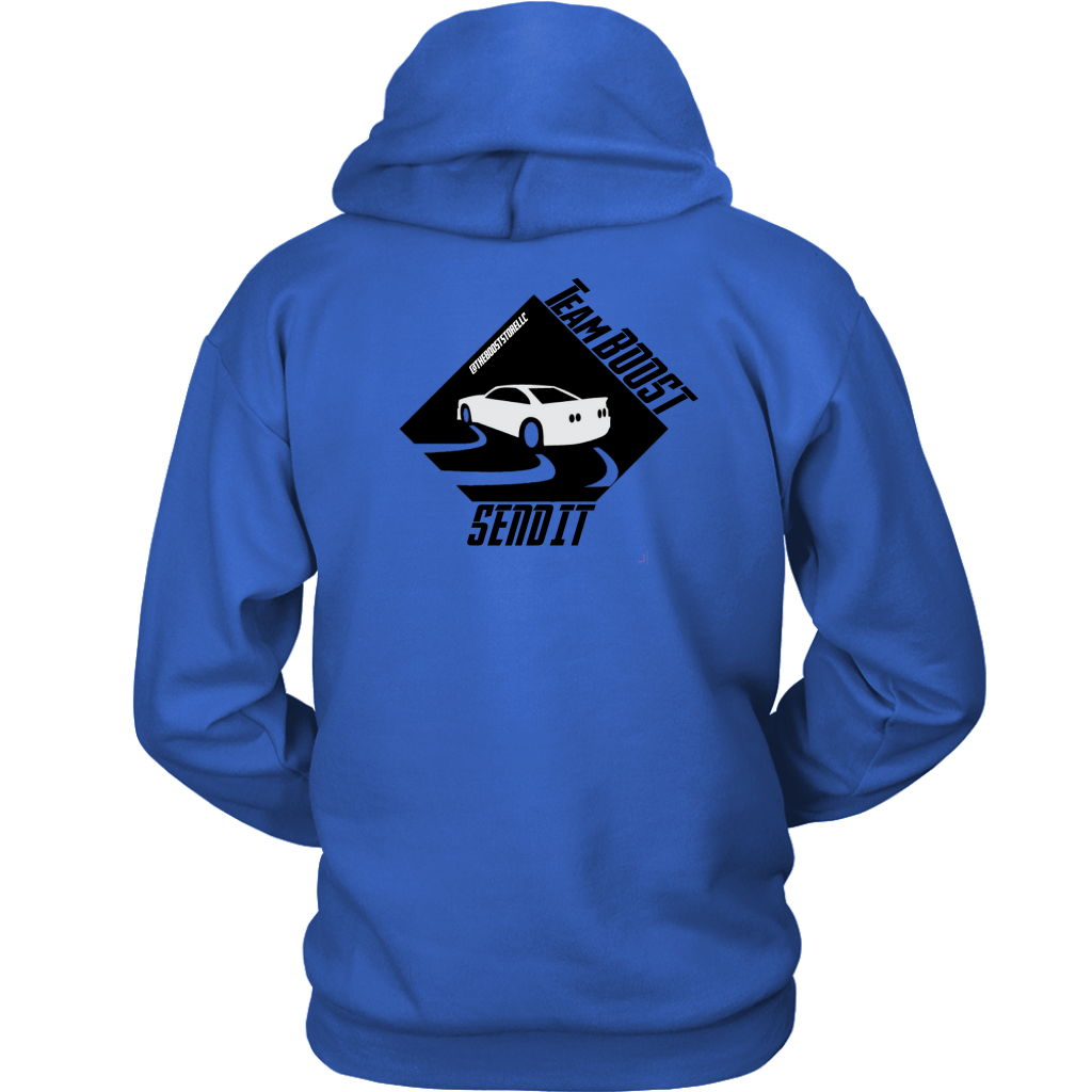 TeamBOOST Full send Hoodie (front and back)