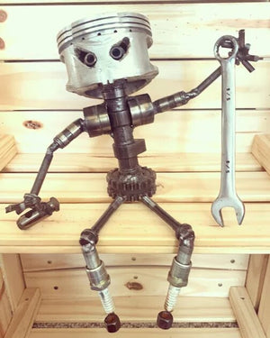 piston man business card holder