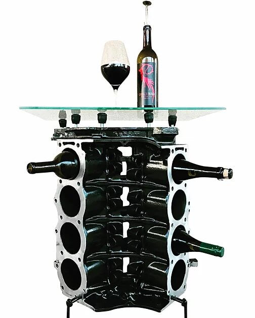 Engine Block Wine Rack