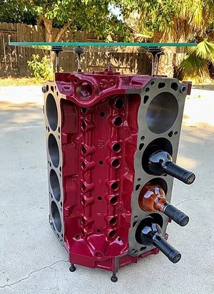 Engine Block Wine Rack