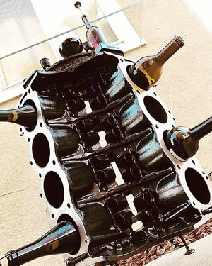 Engine Block Wine Rack