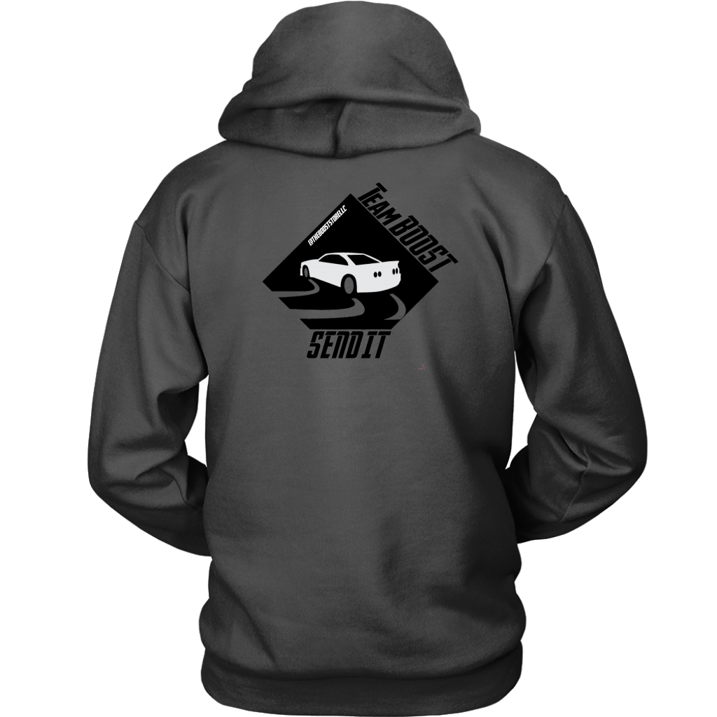 TeamBOOST Full send Hoodie (front and back)