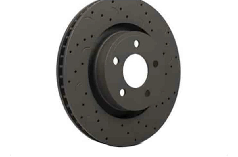 Set of hawk front and rear drilled and slotted rotors