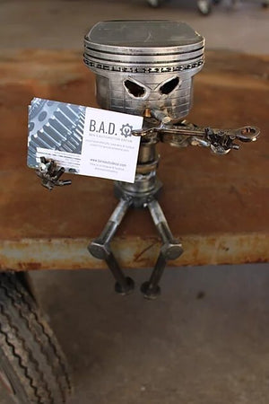 piston man business card holder