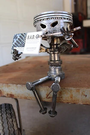 piston man business card holder