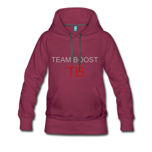 womens Team BOOST HOODIE - burgundy